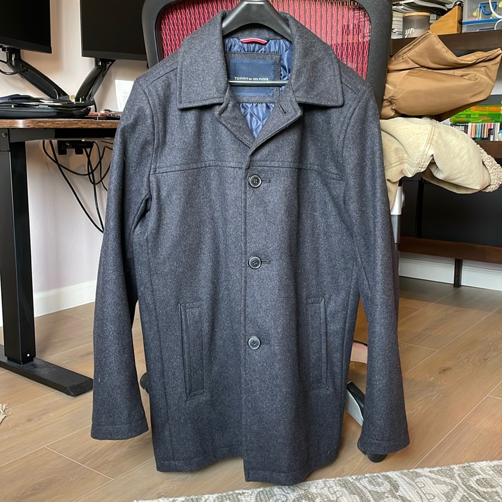 Tommy Hilfiger Coat - Charcoal Grey - Wool blend - Mens Small
